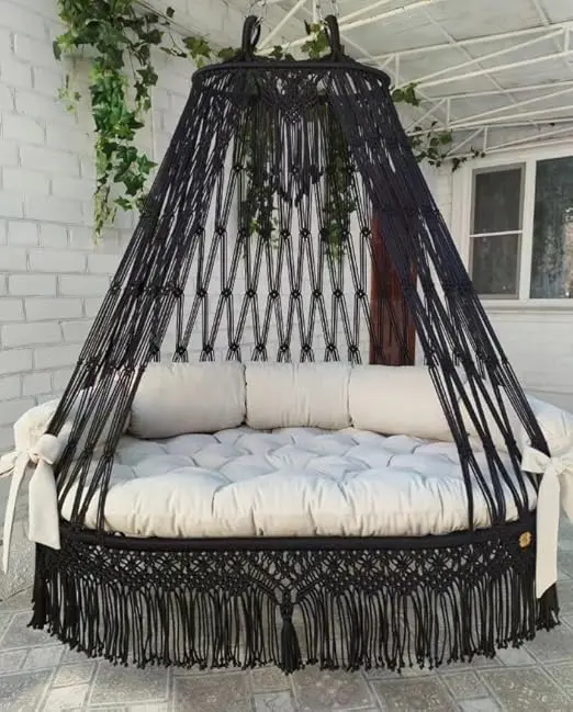 Large Sofa Indoor and Garden Swing, Hanging Macrame Patio Swing, Hammock Swing, Indoor Chair, Macrame Swing Chair, Hammock Swing