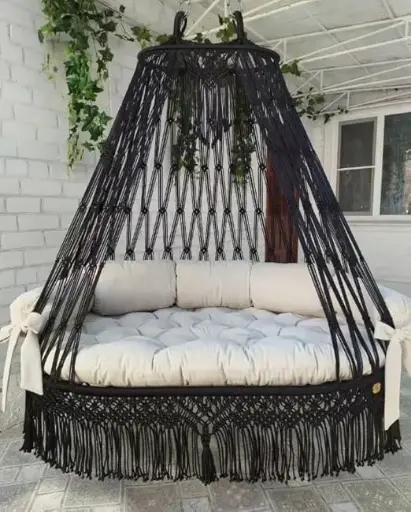 Large Sofa Indoor and Garden Swing, Hanging Macrame Patio Swing, Hammock Swing, Indoor Chair, Macrame Swing Chair, Hammock Swing